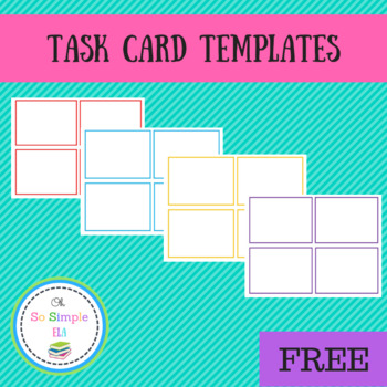 Task Card Templates by Oh So Simple ELA | TPT