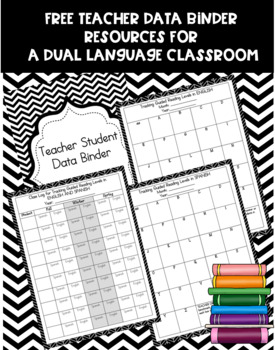 Preview of Free Teacher Data Binder Resources for Dual Language Classrooms