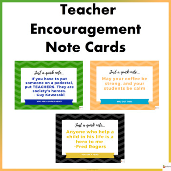 Preview of Free Teacher Encouragement Note Cards