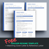 Free Teacher Resume Template and Cover Letter