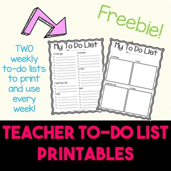 Preview of Free Teacher To Do List
