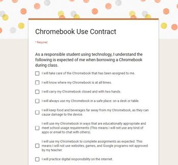 Preview of Free - Tech Class - Chromebook Contract