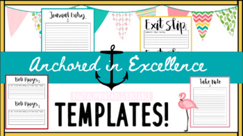 Preview of Free Templates! Exit Slip, Bell Ringer, Journal Entry, & Take Note