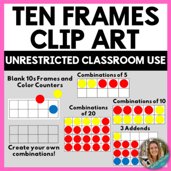 Preview of Free Ten Frame Clip Art - Improve Number Sense and Fluency!