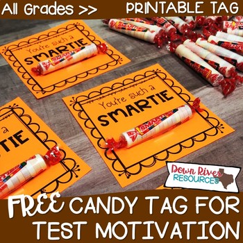 Free Test Motivation Treat Tags | Testing Motivation Treat Tags | TPT