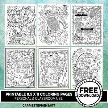 Mindfulness Coloring Pages For Kids Worksheets Teaching Resources Tpt