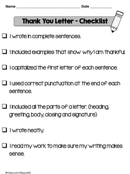 Thank You Letter Template Free By A Classroom For All Seasons Tpt