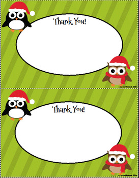 Christmas & Winter Thank You Notes - FREE by Carrie Whitlock | TpT