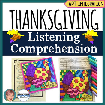 Preview of Free Thanksgiving Activity:  Listening Comprehension and Art Integration