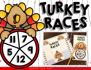Preview of Free Thanksgiving Addition Math Center: Turkey Races!
