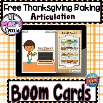 Preview of Free Thanksgiving Baking Articulation Activity (K & G Sounds)