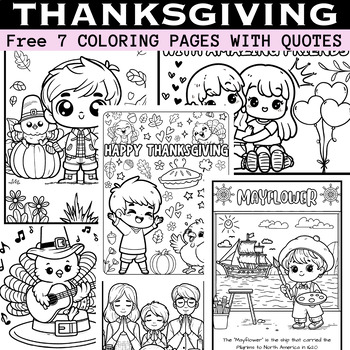 Free Thanksgiving Coloring Pages by Smart Little Learners | TPT