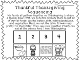 Free Thanksgiving Reading Sequencing Exit Ticket  Kinderga