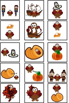 Preview of Free Thanksgiving Spatial Concepts w/Cariboo cards