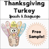 Free Thanksgiving Speech and Language Craft - Turkey - Dab