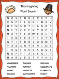 Free Thanksgiving Word Search Puzzles