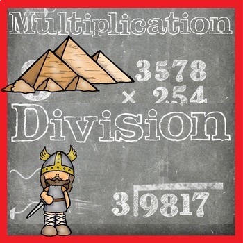 Preview of Free Themed Multiplication and Division Worksheets - Vikings and Egyptians