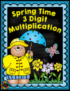 Preview of Free Three Digit Multiplication Spring Themed
