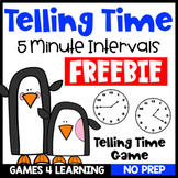 Free Telling Time to the Nearest 5 Minute Game - Printable