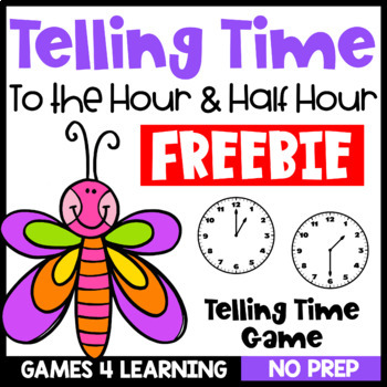 Preview of Free Telling Time to the Half Hour Game - Printable in Color and Black & White