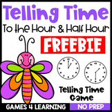 Free Telling Time to the Half Hour Game - Printable in Col