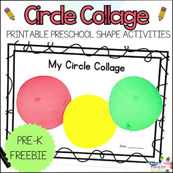 Preview of Free Toddler and Preschool Shape Activity Circle Collage for Early Childhood