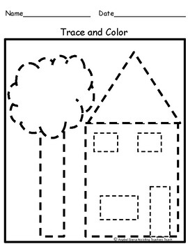 Free Trace and color Work sheets, Print and Go! | TPT