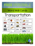 Free Transportation Word Wall Cards