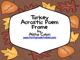 Free Turkey Acrostic Poem Frame