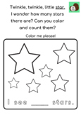 Free | Twinkle Twinkle Little Star | Read and Colour Worksheet