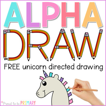 Preview of Free Unicorn Directed Drawing Activity with Letter U Printing Practice