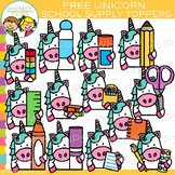 Free Unicorn School Supply Toppers Clip Art
