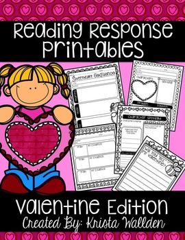 Preview of {Free} Valentine Reading Response Printables
