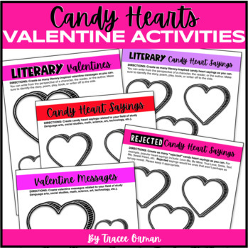 Preview of Valentine Candy Hearts Activities Distance Learning