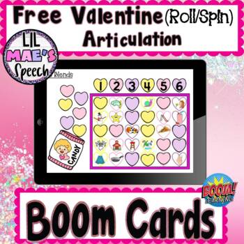 Preview of Free Valentine Roll/Spin S Blend Articulation Activity