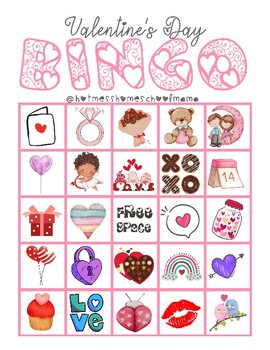 Free Valentine's BINGO by Hot Mess Homeschool Mama | TPT