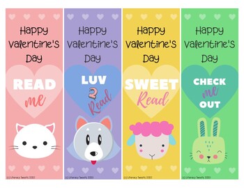 Free Valentine's Day Bookmarks by Literacy Tweets | TpT