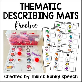 Preview of Free Thematic Describing Mat Visuals for Sensory Bins