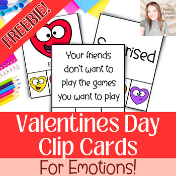 Preview of Free Valentines Day Emotions Clip Cards | Valentines Day Counseling Activities