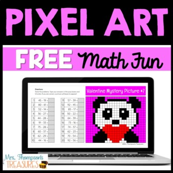 Preview of Free Valentine's Day Pixel Art Math for Google Sheets™