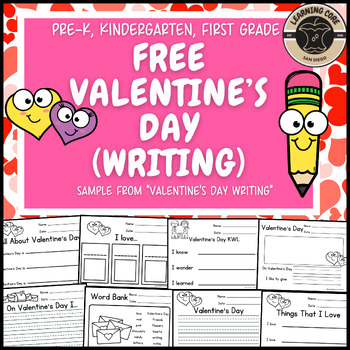 Preview of Free Valentine's Day Writing PreK Kindergarten First Grade TK UTK February Write