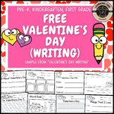 Free Valentine's Day Writing PreK Kindergarten First Grade