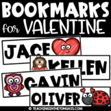 Free Valentines Day Bookmarks Editable Name