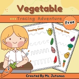 Free!! Vegetable Tracing Adventure :Tracing Lines : Preschool