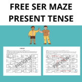 Free Verb Ser Maze Present Tense- Spanish Activity-Laberin