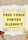Free Verse Poem Fillable Handout for Easel, Google Slides, or PDF