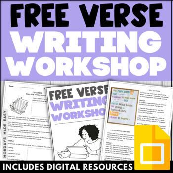 Preview of Free Verse Poetry Lesson - Poetry Writing Workshop with Pages for Blackout Poems