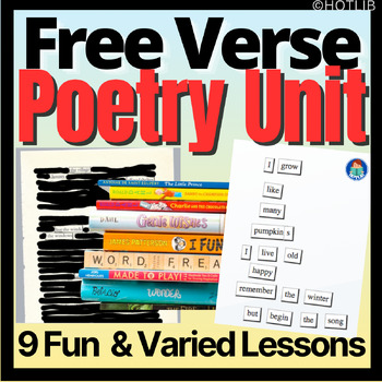 Preview of Free Verse Poetry Writing Unit - 9 low-prep creative poetry activities & lessons
