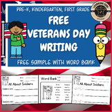 Free Veterans Day Activities Writing PreK Kindergarten Fir