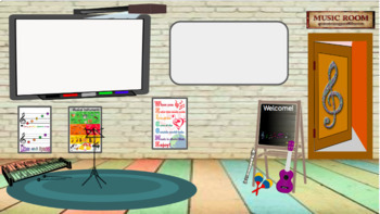 Preview of Free Virtual Classroom Templates (with Musical instruments!)